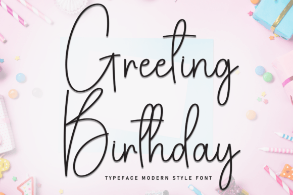 Greeting Birthday: A Script Font for Digital Design